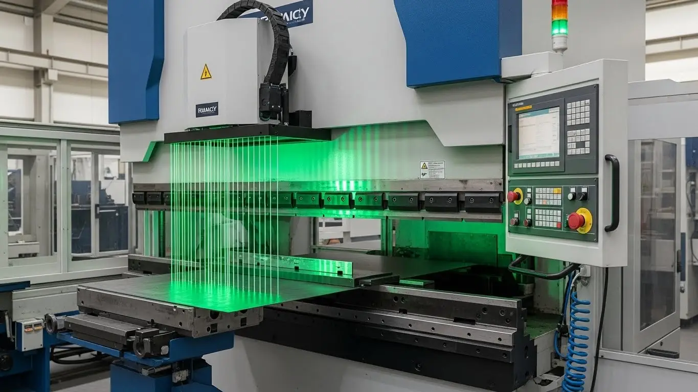 Freno a pressione con protezione di sicurezza laser
